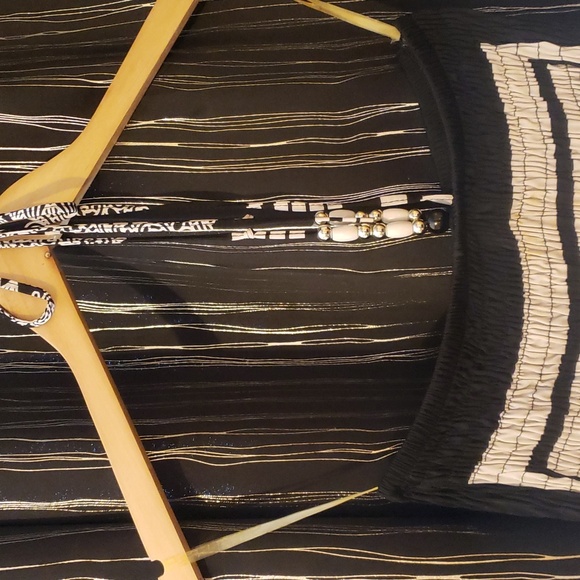 Gorgeous Black Egite Strapless Summer Dress Beaded Tie Around Neck Embellished - Picture 7 of 14